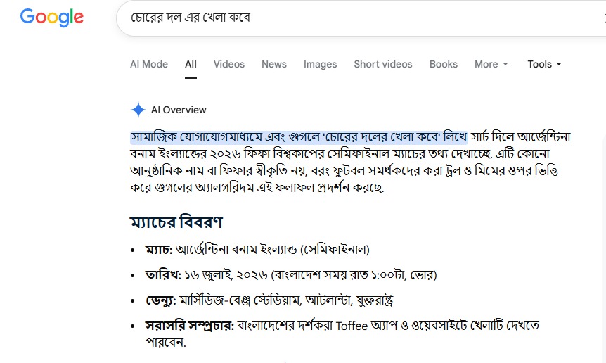 গুগলের AI Overview-এ মজার কাণ্ড, সামাজিক মাধ্যমে হাস্যরসের ঝড়