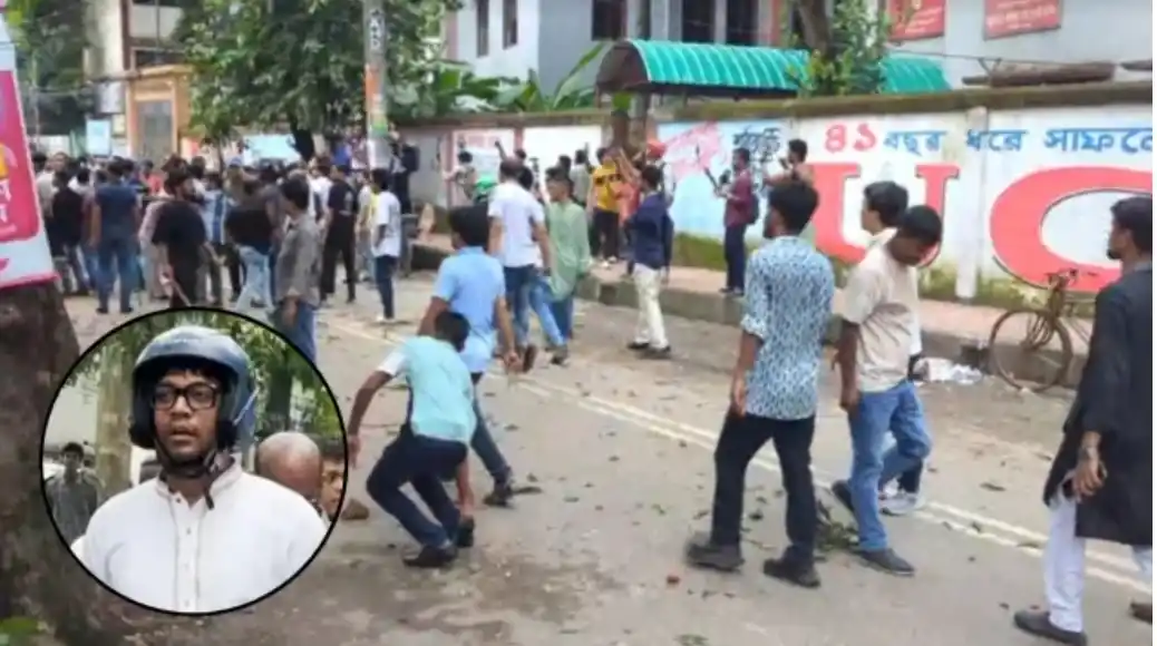 আলিয়া মাদ্রাসায় ছাত্রদল-শিবির সংঘর্ষ, মাঠে হেলমেট-পাইপ হাতে যুবদল নেতা নয়ন